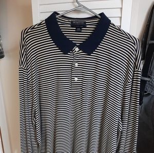 XXL striped long sleeve polo